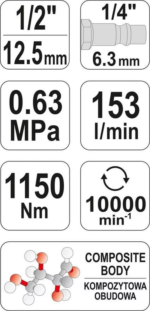 купить Гайковерт Yato YT09540 в Кишинёве 