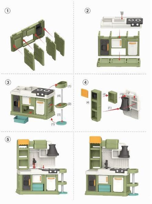 купить Игрушечная кухня и посуда New World 8788B Set de bucatarie multifunctional, 64 elemente, cod 922037 в Кишинёве 