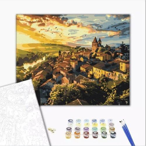 купить Картина по номерам BrushMe BS53966FC 40х50cm (fără cutie) Păsări deasupra turnurilor в Кишинёве 