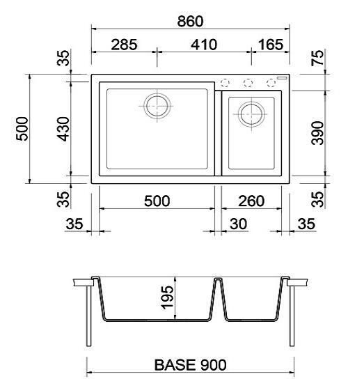 купить Мойка кухонная Plados ON8620 ONE NANOSTONE в Кишинёве 