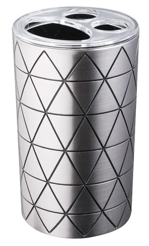 купить Стакан для зубных щёток Bisk 07126 Suport periute de dinti, argintiu, STAR в Кишинёве 