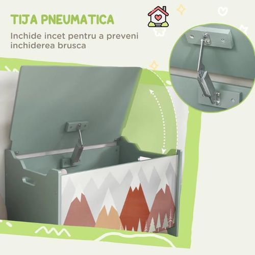cumpără Cutie depozitare U-Grow UGMBD07-GNF Bancă cu spațiu de depozitare, Green Forest în Chișinău 