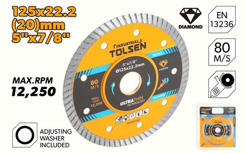 cumpără Disc de tăiere Tolsen Disc diamantat 125x22.2mm Turbo ultra subtire Industrial (76752) în Chișinău 