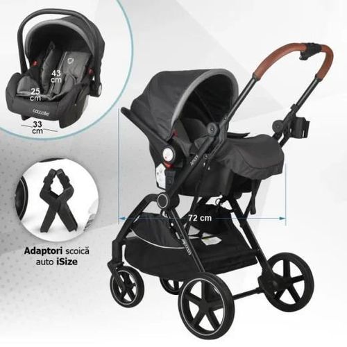 cumpără Сărucior pentru copii Coccolle Amani iSize Anthracite, 3in1 cu landou transformabil în Chișinău 