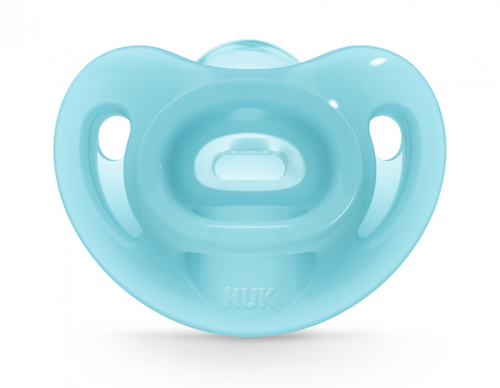 Пустышка силиконовая ортодонтическая NUK Sensitive (6-18 мес) blue 